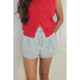 Flared Denim Shorts